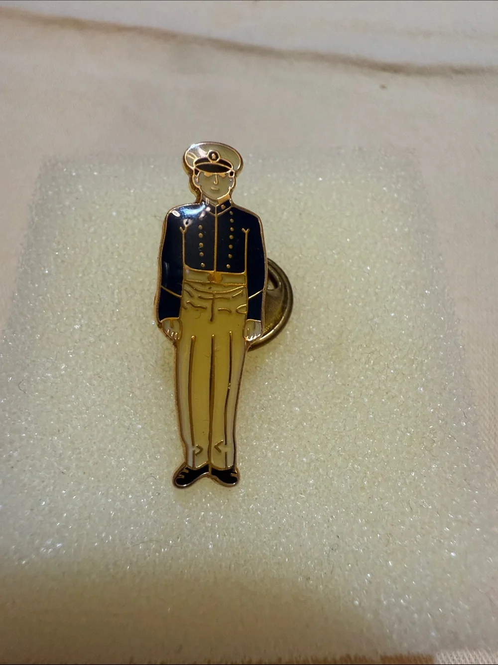 Navy and Tan Sailor Enamel Lapel Pin - Men Accessories